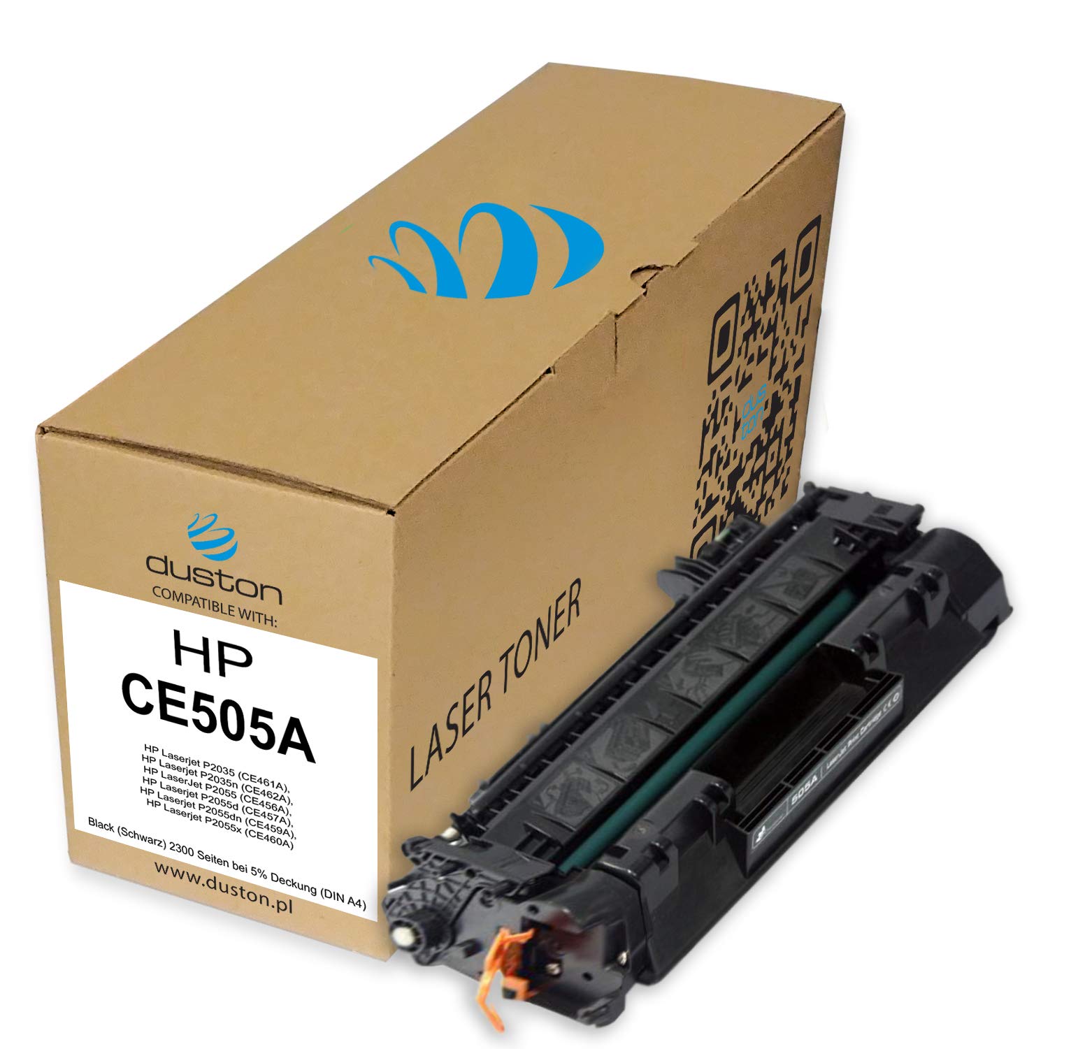 2x CE505A / 05A Zwarte Duston Toner – Compatibel Met HP LaserJet P2030, P2035, P2050, P2055 Series