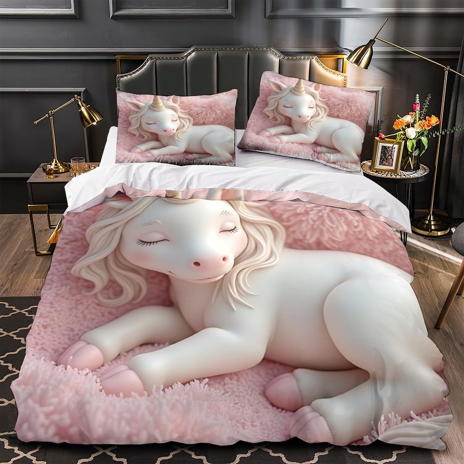 Housse de couette licorne magique pour créer une chambre d'enfant féerique et cocooning