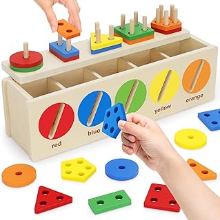 V-Opitos Montessori Toys for Toddler 1+ Year Old, Wooden Color & Shape Sorting Matching Box, Early Learning Toys for 12-18...