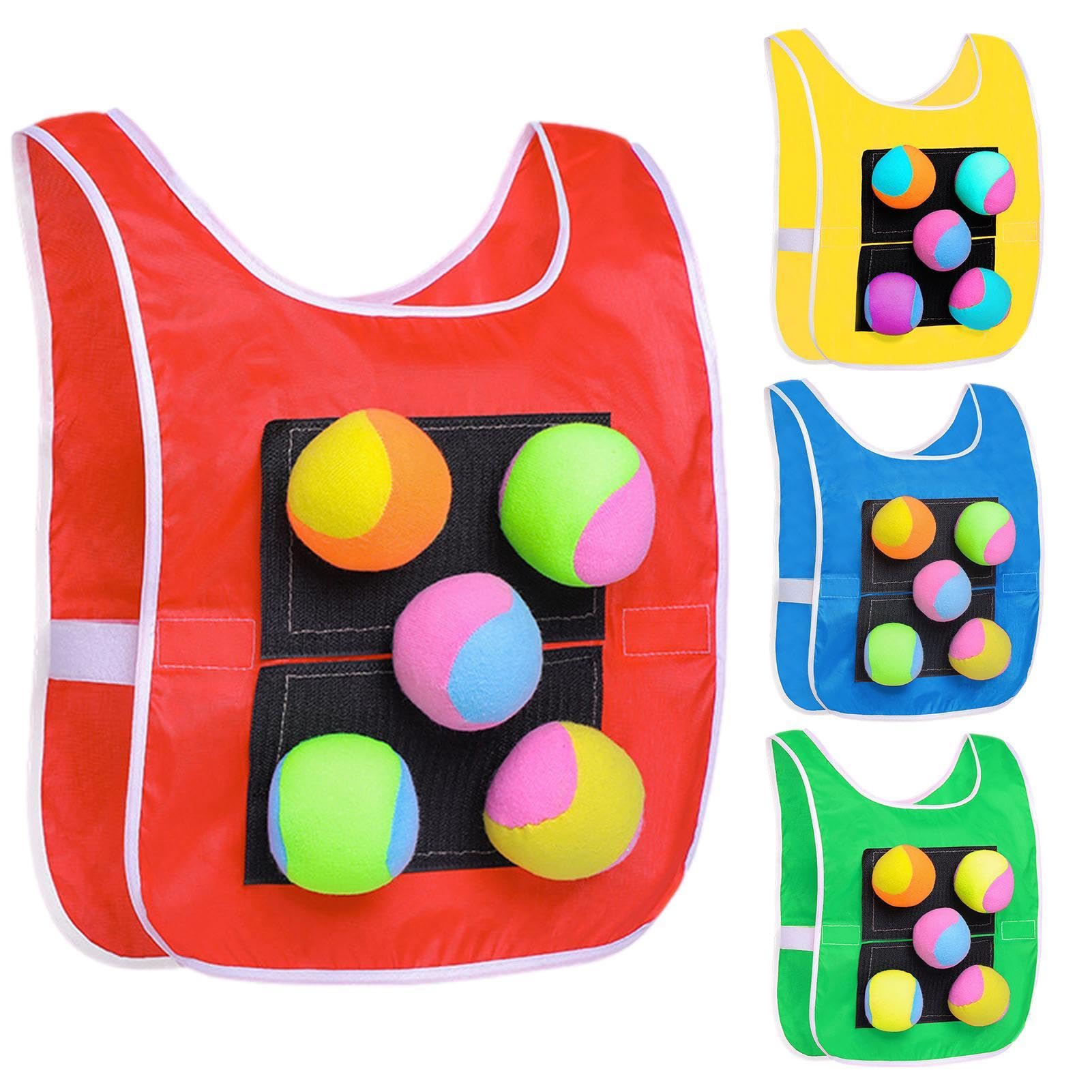 KSHSAA Chaleco De Dodgeball Con Velcro – Juego De Lanzar Bolas De Algodón, Chaleco Adhesivo De 43 Cm Para Niños Y Actividades Al Aire Libre