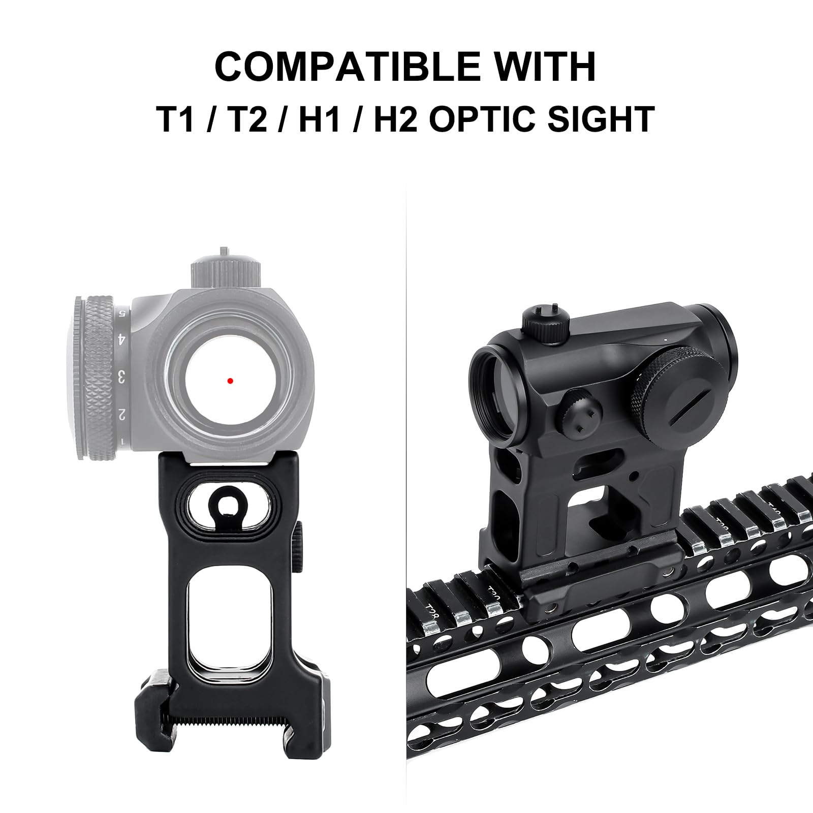 QIRUIMY Red Dot Riser Mount Picatinny Riser Mount 2? Height for T1 T2 H1 H2 Optic Sight Scope Riser Mount