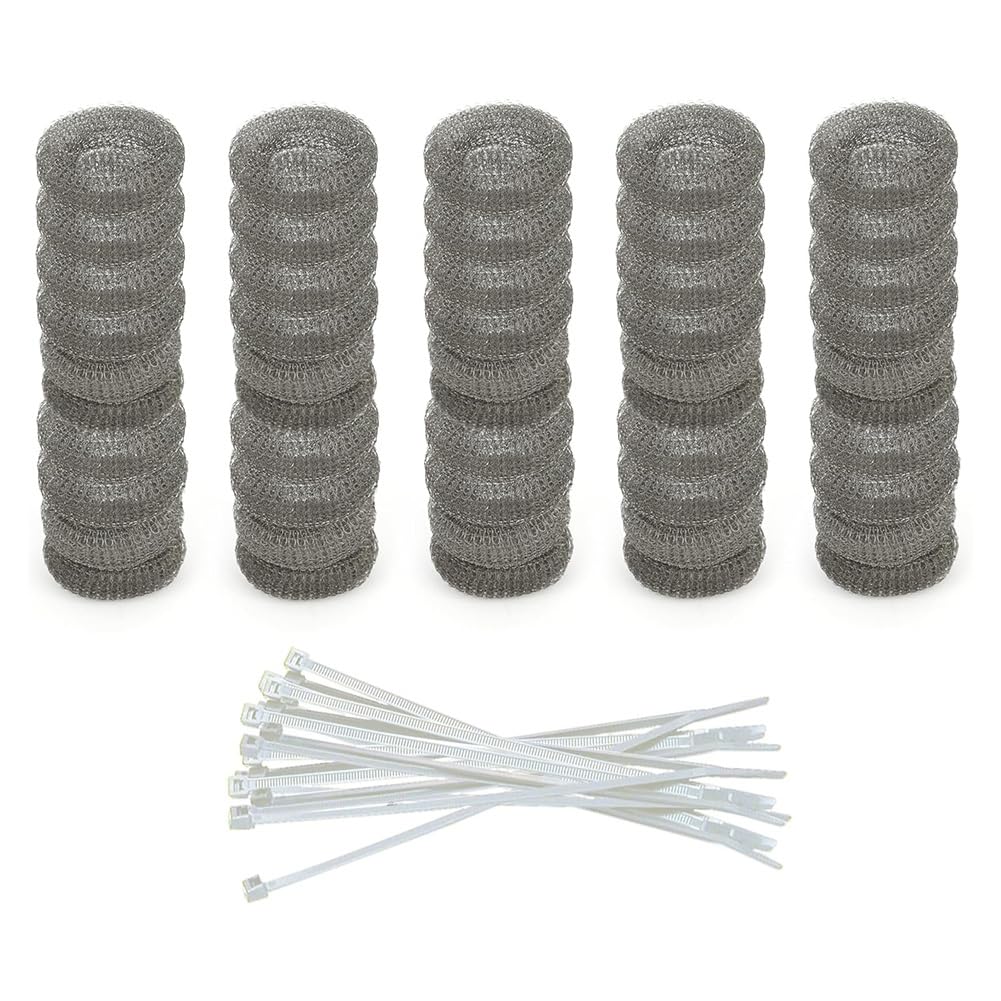 UDSKNV[KSL Pack of 50 Washed Machine Lint Trap Premium Snare and Rustproof Stainless Steel Mesh with Clamps