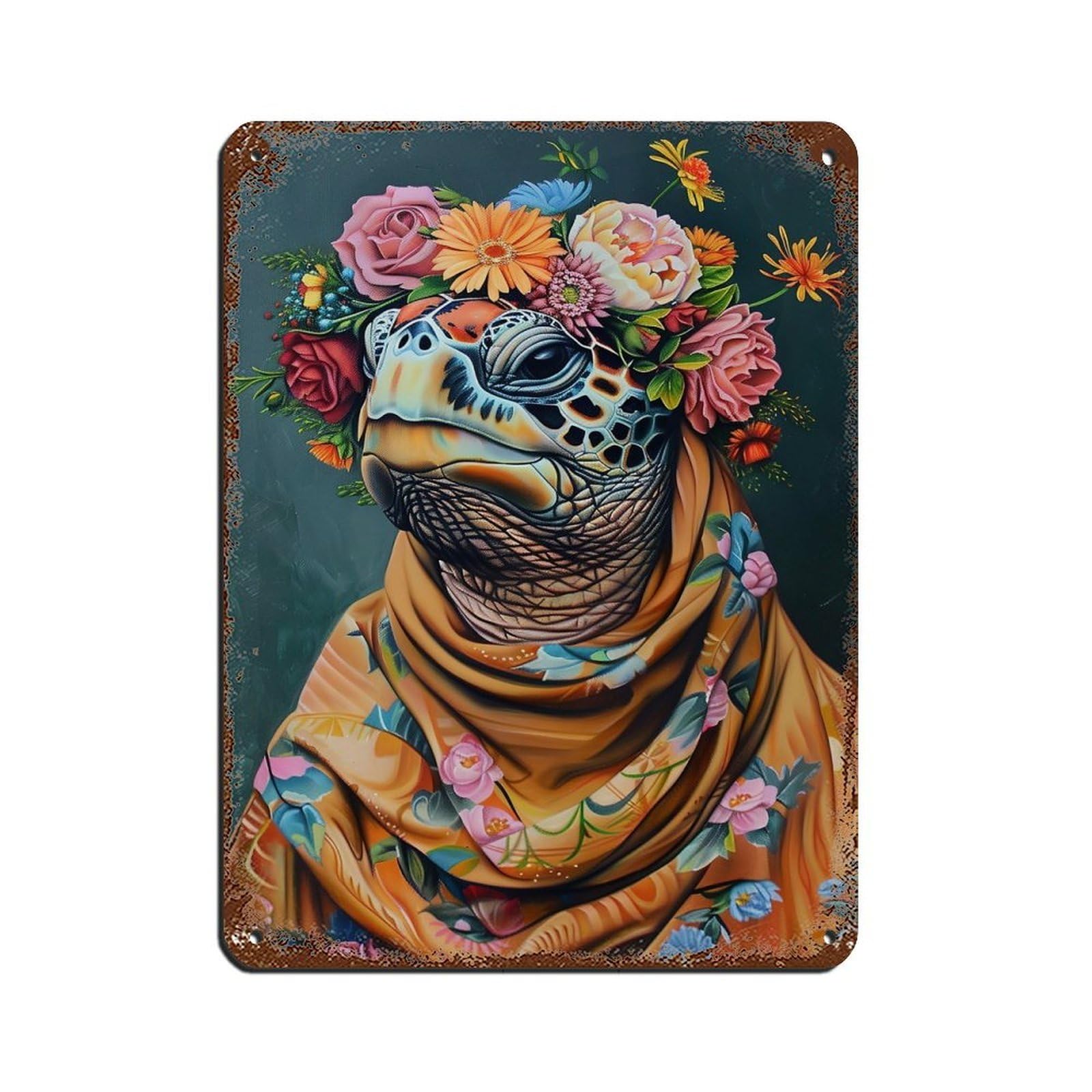 Matisse Flower Turtle Poster Retro Poster Metal Tin Sign Chic Art Retro Iron Painting Bar People Cave Cafe Family Garage Poster Wall Decoration 12x16inch(30x40cm)