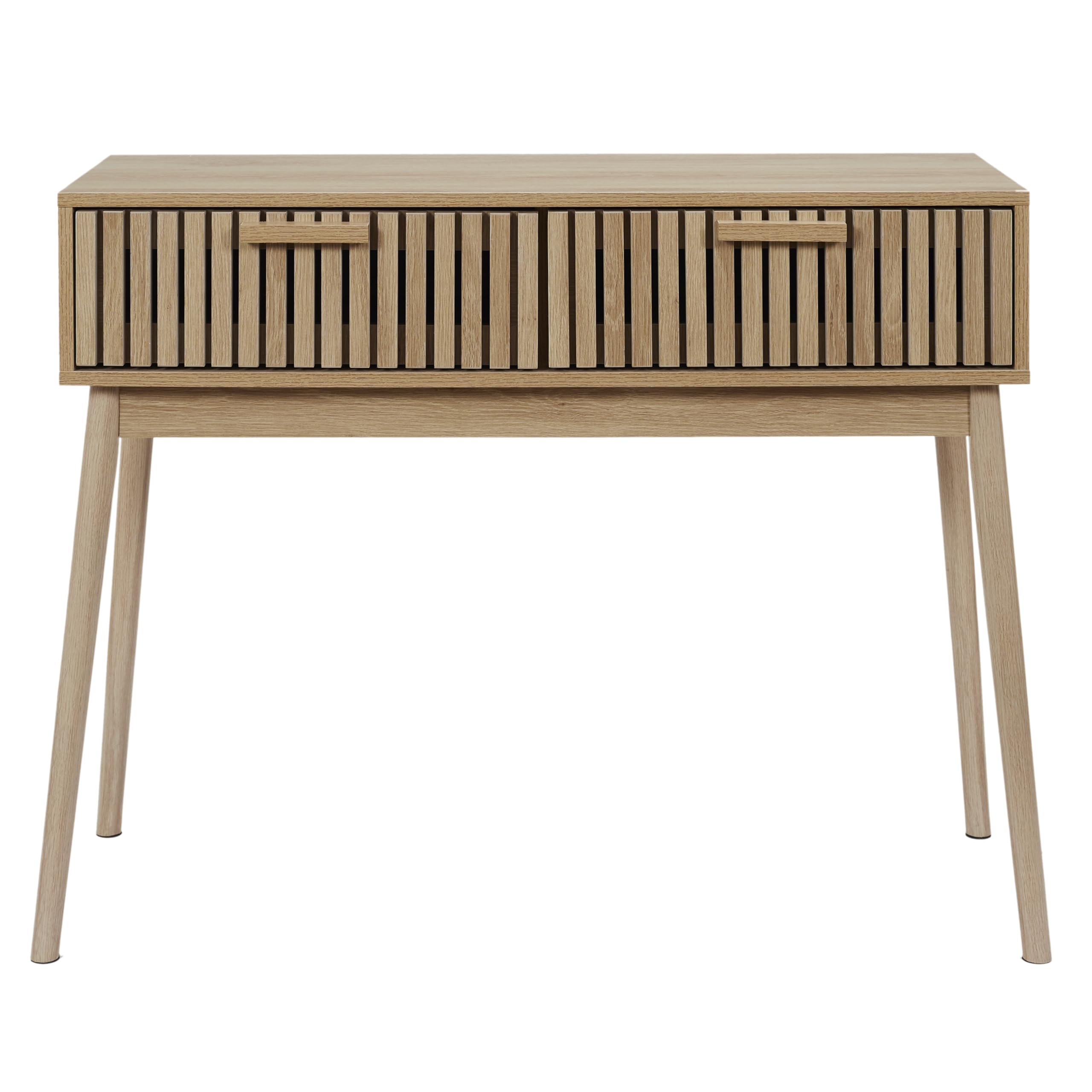 HOME DECO FACTORY - HD0090 - Consola de Madera con 2 Cajones para Salón o Entrada - Diseño Elegante y Práctico - Dimensiones 100x80x35 cm - Color Marrón - Idea de Regalo