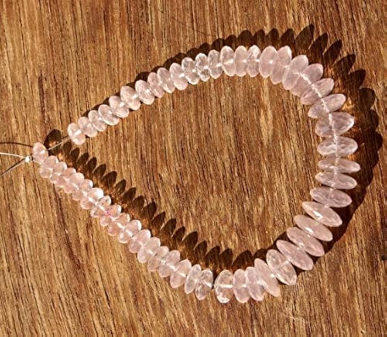 Quartz rose naturel en fil de perles véritables pour remplacer et réparer vos bijoux