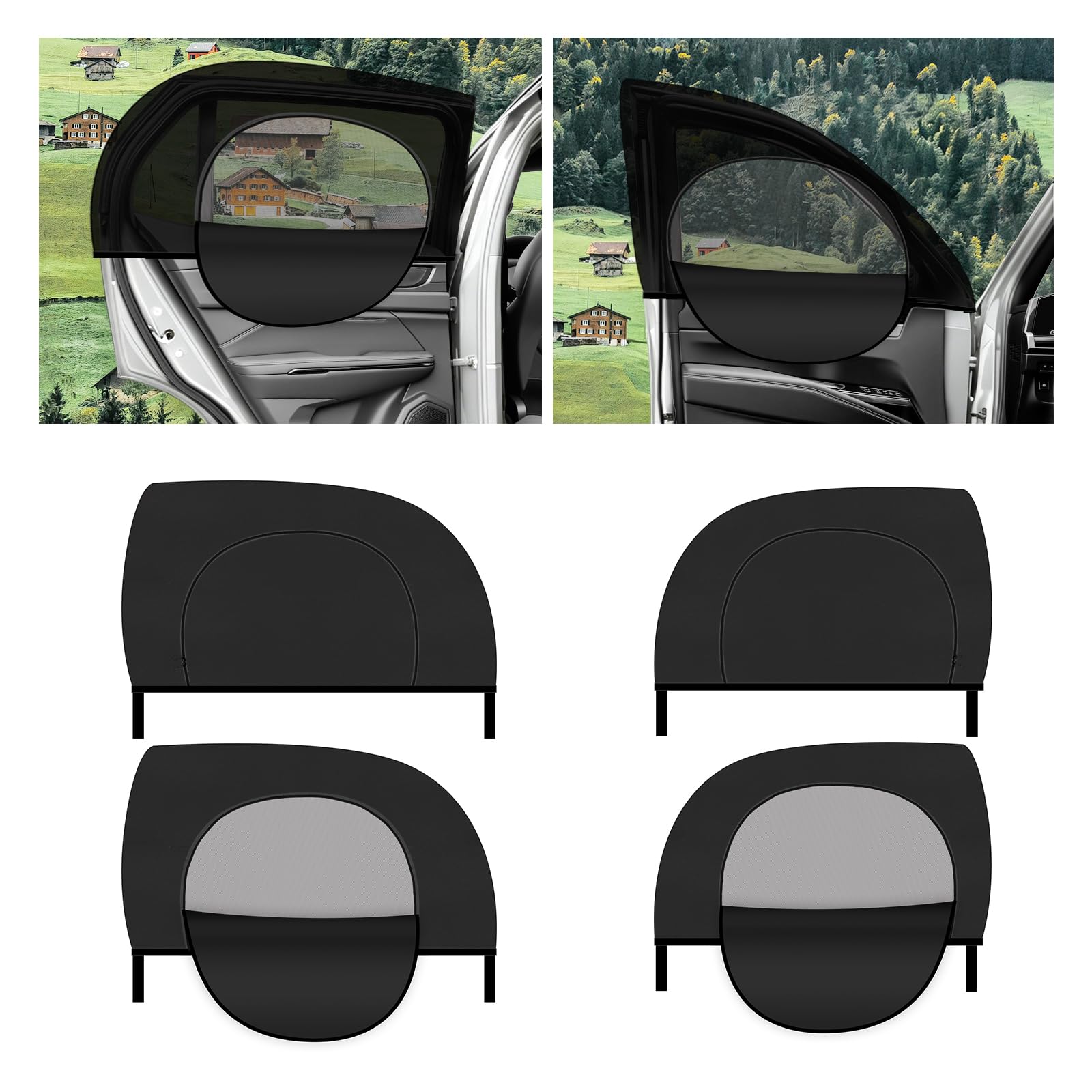 Photo 1 of Purthog 4PCS Zipper Car Window Shades