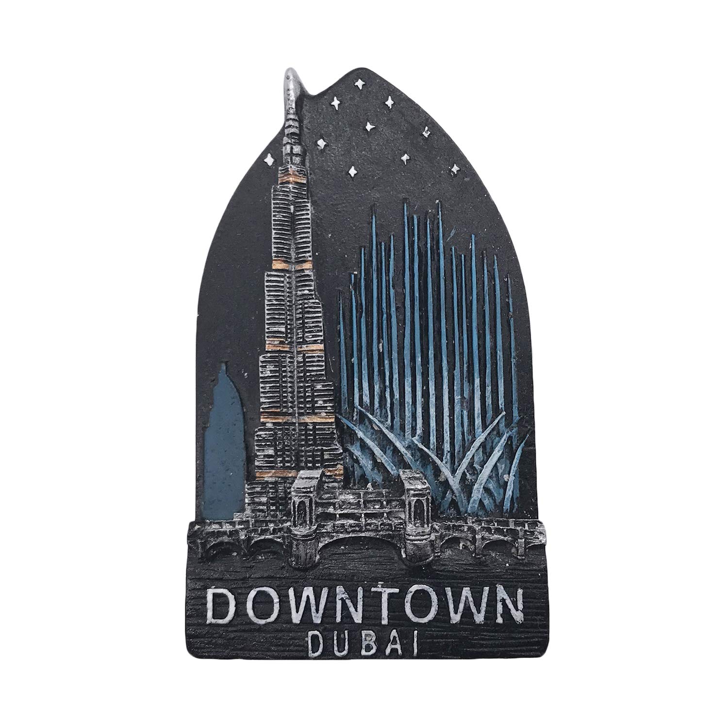 Wedarego Dubai3 3D Burj Khalifa Dubai Refrigerator Magnet Tourist Travel Souvenirs Handmade Resin Craft Magnetic Stickers Home Kitchen Decoration Fridge Magnet Collection Gift