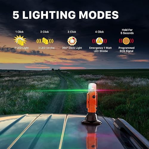 Miniatura 3 de GOODSMANN Luz de kayak para kayak nocturno con ventosa de luz de popa de señal marina