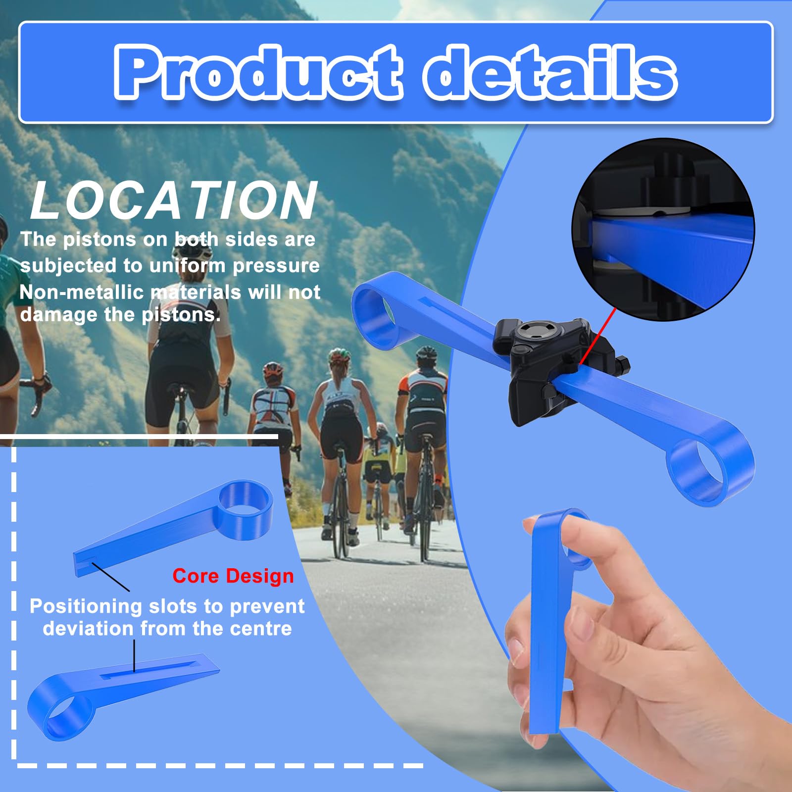 Freno idraulico bici - 2pcs Reset Strumento per Pistoni Freno a Disco, Attrezzo Allineamento Universale per Manutenzione Freni per MTB Bici Strada, Blu.