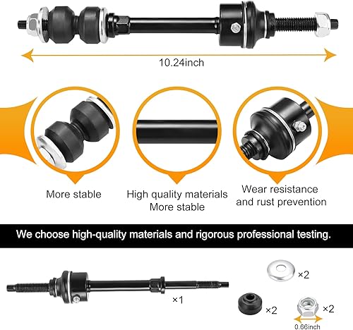 Miniatura 9 de Barra estabilizadora, eslabones de extremo de barra estabilizadora frontal, compatible con Ford F-150 2005-2008, Mark LT 2006-2008, 2 unidades