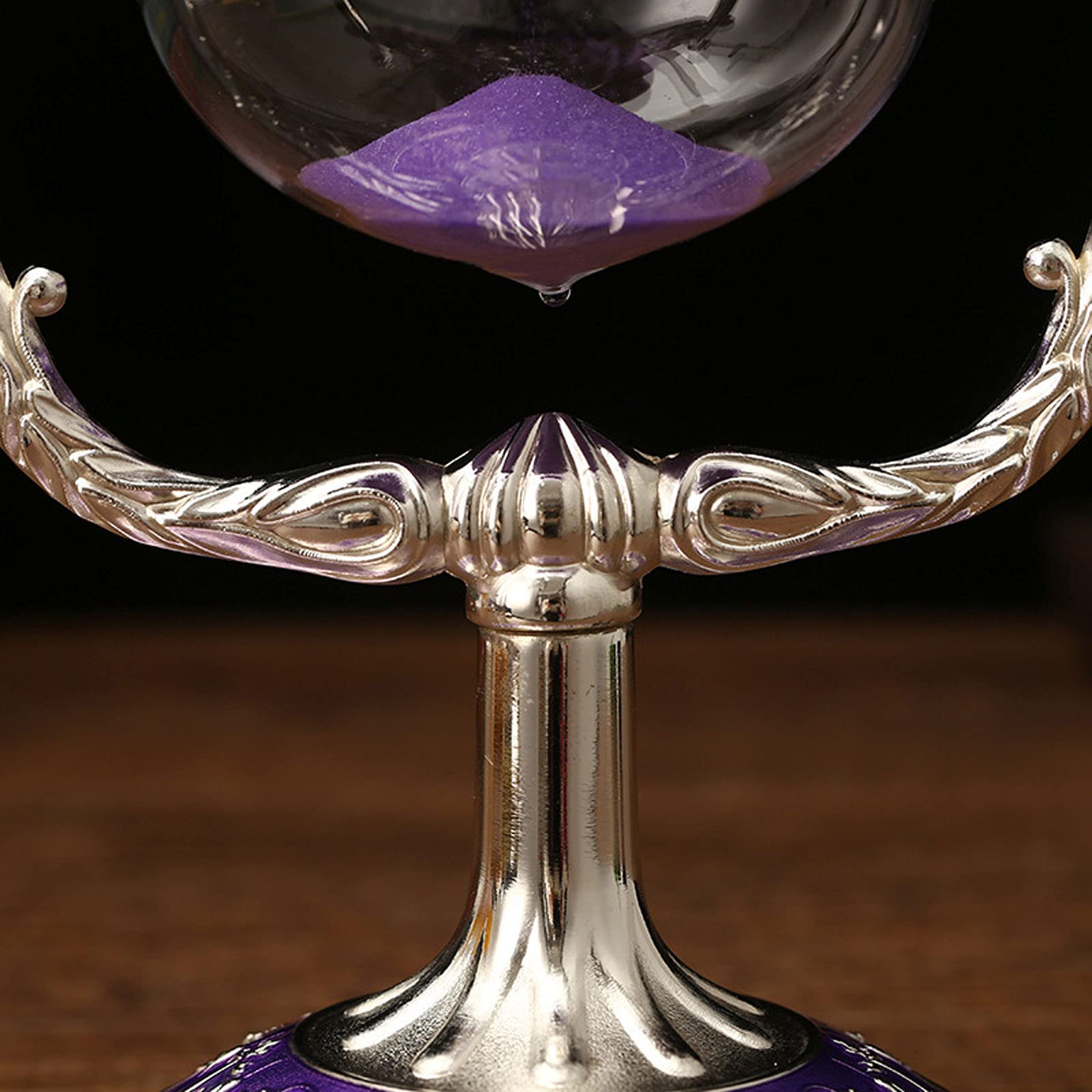 Reloj de Arena Asistente de gestión del Tiempo Temporizador de Reloj de Arena de Metal Vintage 15 Minutos / 30 Minutos / 60 Minutos Reloj de Arena Antiguo(Purple,60 Minutes)