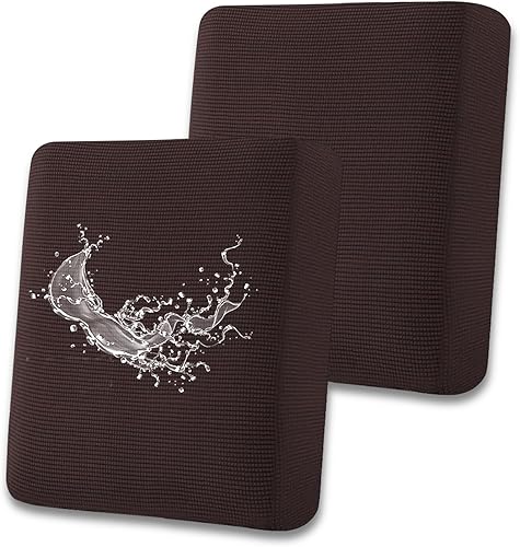 MissSoul Fundas de cojín impermeables súper elásticas para sofá, fundas de cojín de asiento de sofá, fundas individuales de tela de sarga gruesa con
