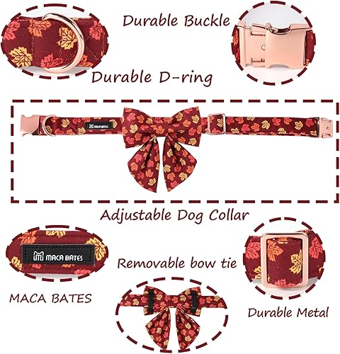 Miniatura 3 de Maca Bates - Collar de perro de otoño con pajarita para perros, corbatín de marinero ajustable, lindos accesorios de regalo de otoño para cachorros