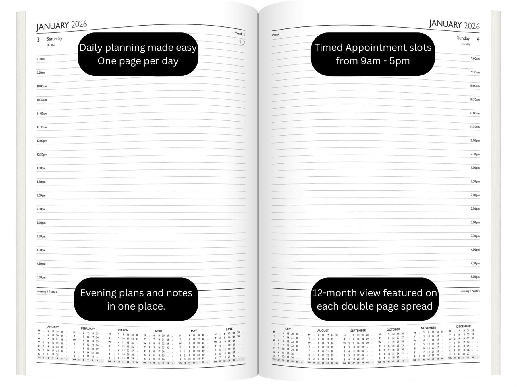 Agenda Journalier 2026 Format A4 Avec Couverture Rigide
