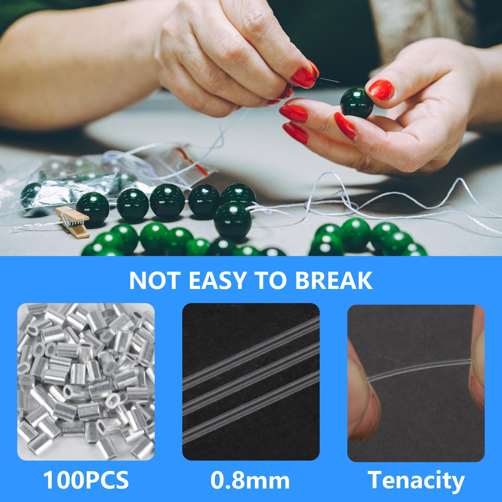 1 Bobina de Línea Pesca Monofilamento, Hilo de Nylon, 0,8mm Hilo de Nylon,Transparente,Resistencia al desgarro,200m,línea Transparente, Potente Línea Pesca Invisible,Bricolaje Manualidades y Joyería
