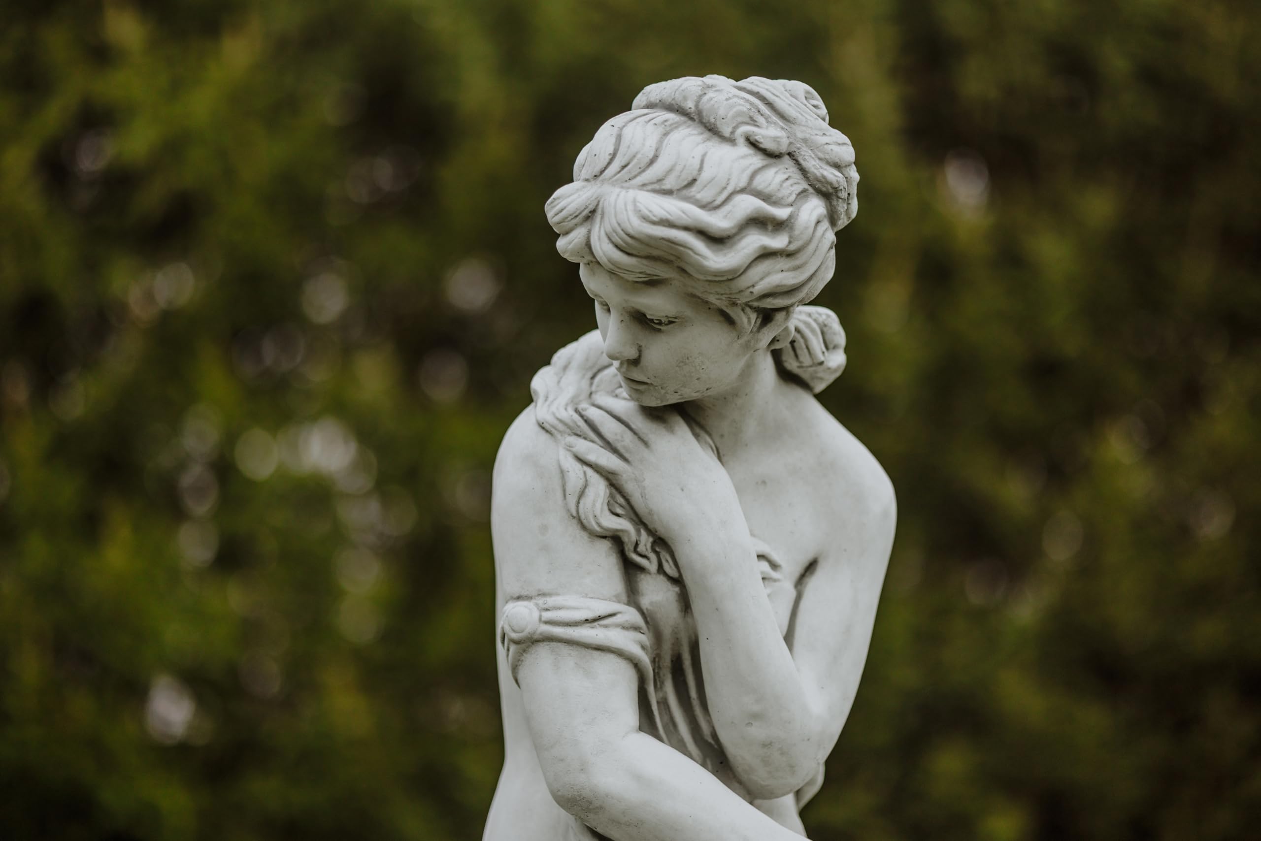 gartendekoparadies.de Antike Frauen-Statue, Steinfigur, H. 132 cm, Grau, 197 kg, frostsicher aus Steinguss für Außenbereich