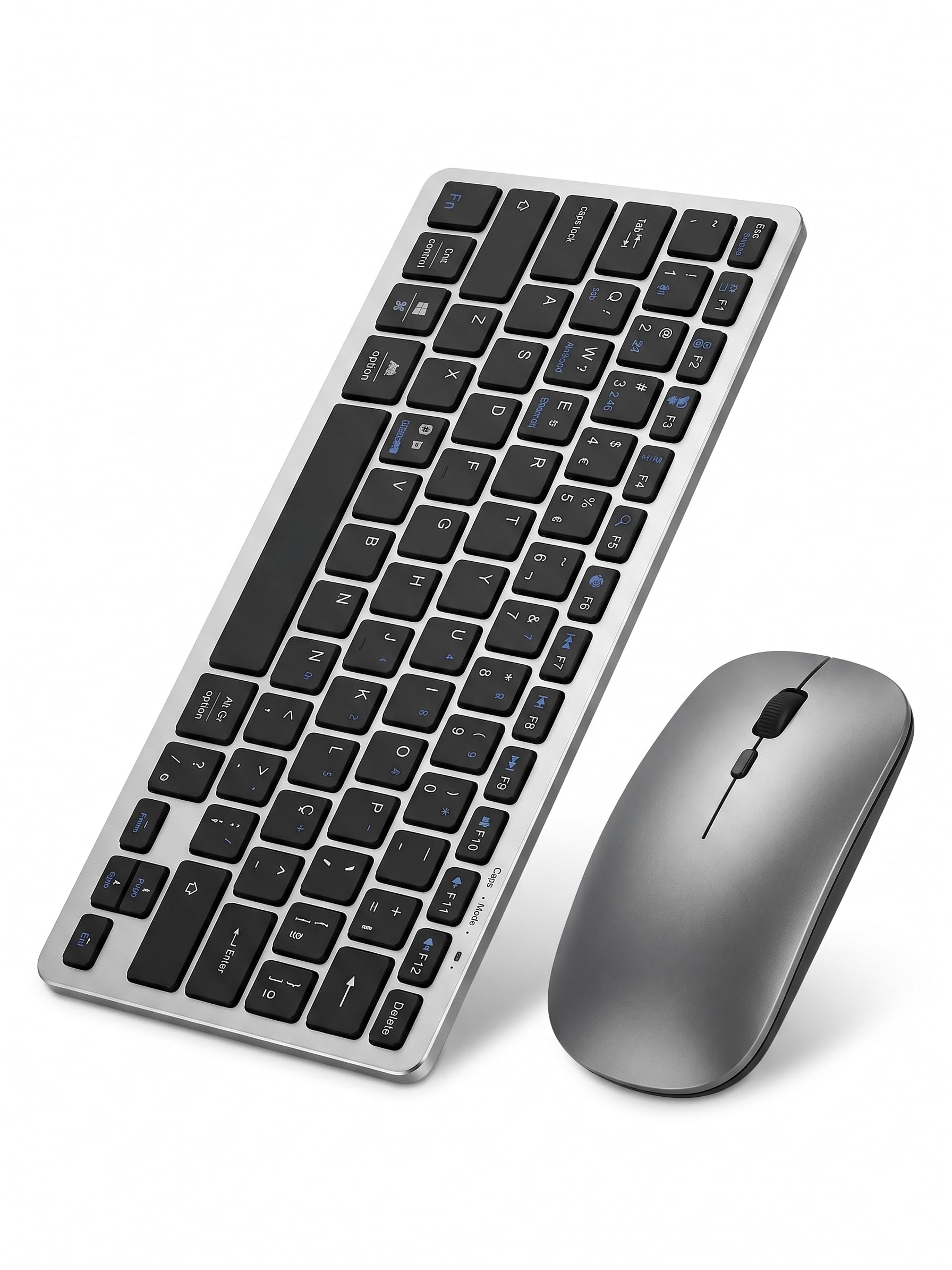 Kit Teclado e Mouse Sem Fio Recarregável Bluetooth Multi-dispositivo Compatível