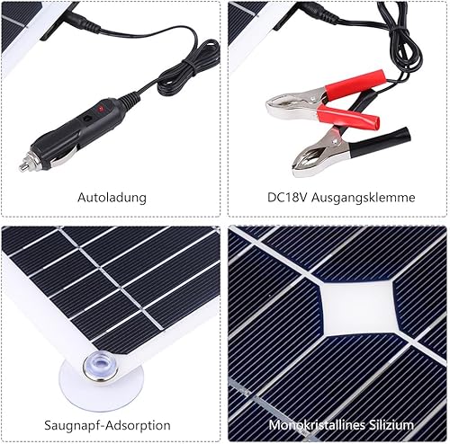 Miniatura 4 de Landmore Foldable Solar Panel, 200W Portable Solar Panels with 5V USB and 18V DC for Camping, Cell Phone, Tablet and 5-18V Devices  Compatible with