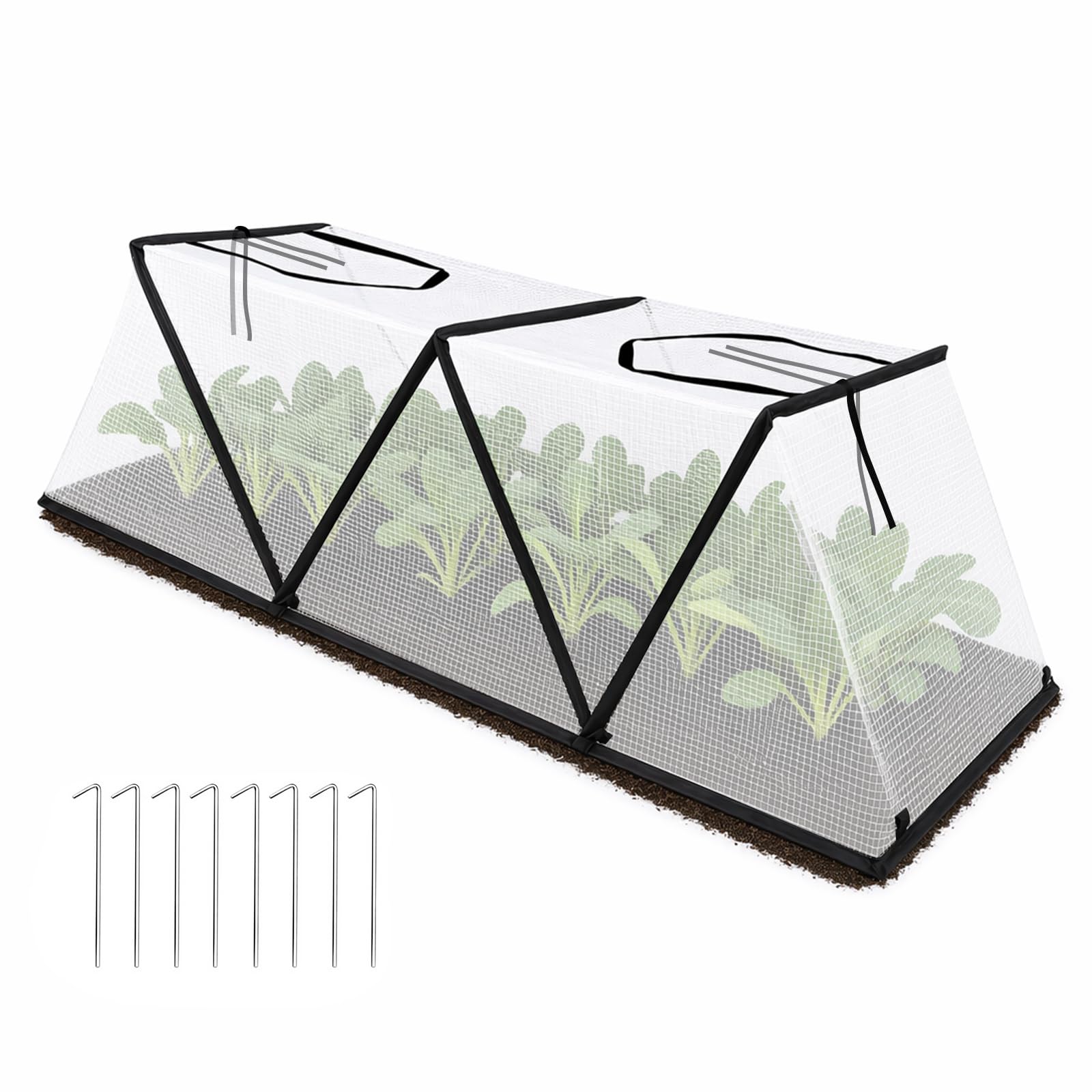 Folienfrühbeet, Faltbare Hochbeetabdeckung für Garten, 120 x 38 x 33cm Pflanzenhüllen für Keimung Sämlingsvermehrung Schutz vor Tieren