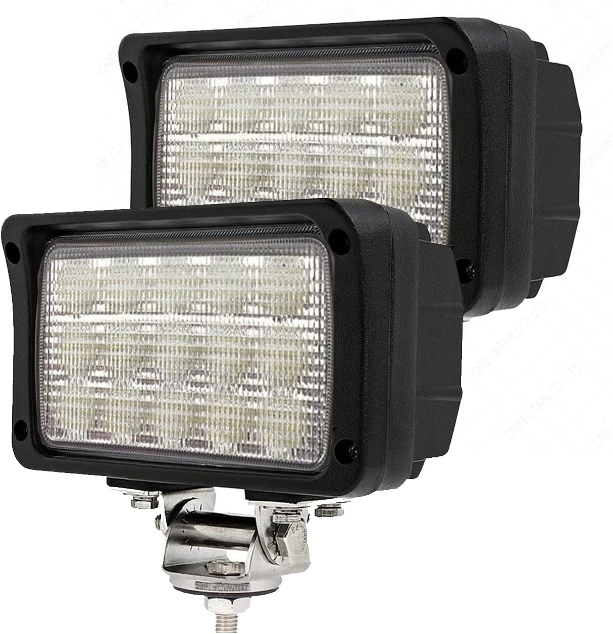 2PACK 6.3IN 45W Led Work Lights 12v/24v 4500LM 6500K Rectangular Foglights,Waterproof Offroad Flood Led Light Bar for Tractor,Truck,Combine,Heavy Equipment,with DT Connector