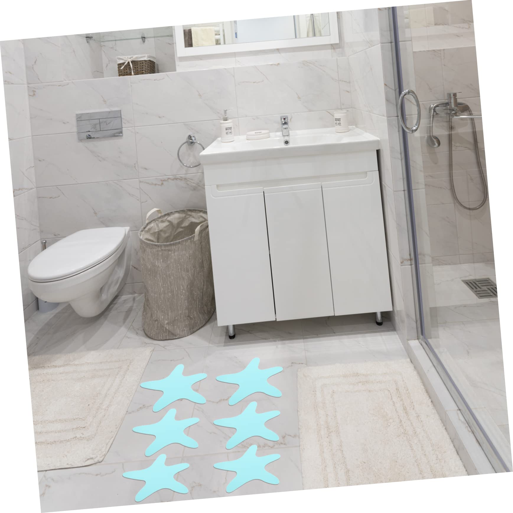 IMIKEYA 3juegos Pegatinas Antideslizantes para Ducha y Bañera De Estrellas Marinas para Instalación y Adhesión para Baños y