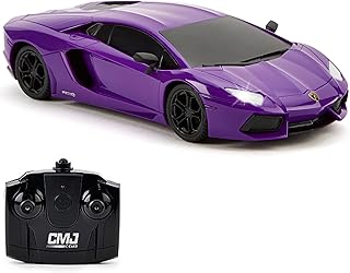 CMJ RC CARS Lamborghini LP700-4 Official Licensed 1:24 Scale Work Lights 2.4GHz Great Kids Toy Car (Purple)
