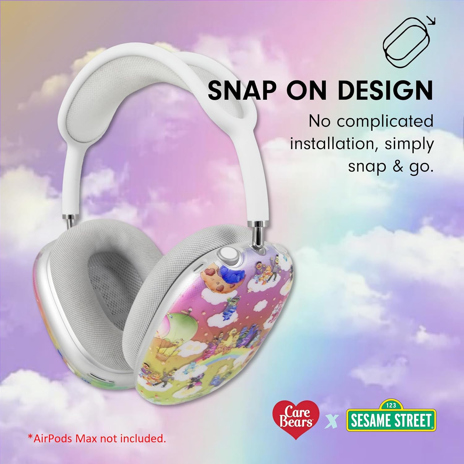 Sonix Protective Case Cover for AirPods Max Headphones - Stylish TPU Hard Shell Ear Cup Covers | Care Bears x Sesame Street - Image 5