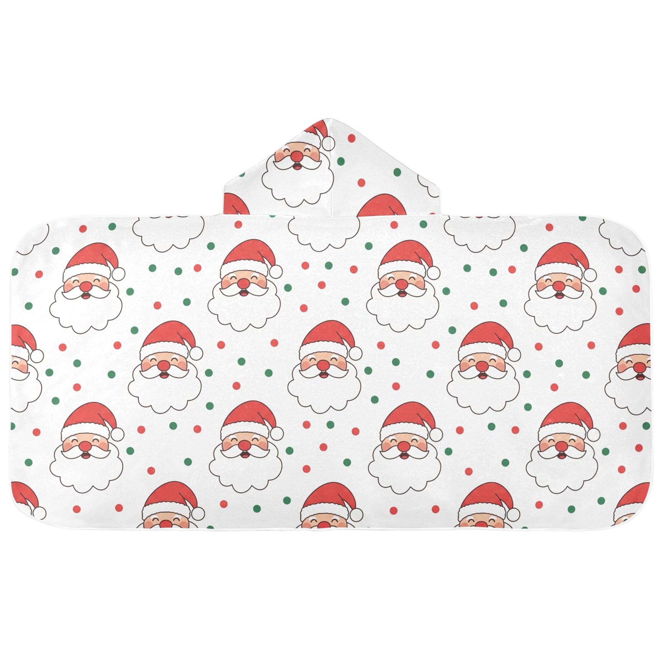 Fuauuyl Santa Hooded Baby Bath Towel Soft & Breathable Towel for Newborns Infants Toddlers, Nursery Essential