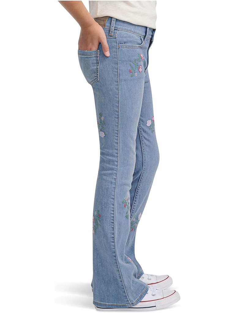 Blue Abercrombie & Fitch High-Rise Flare Floral Jeans (Big Kid)