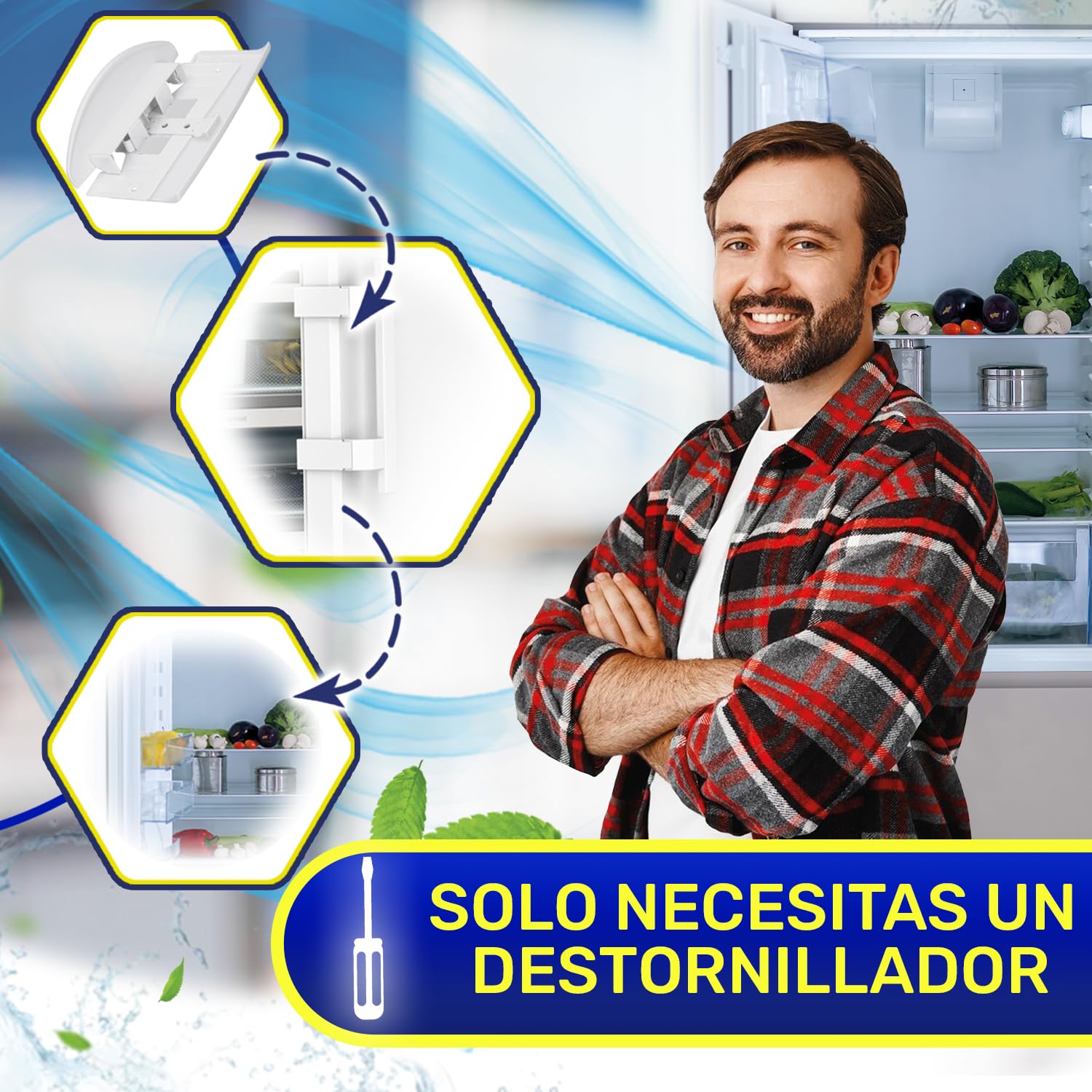 MONTERAL Tirador Frigorifico Combinado y Congelador Vertical 182 x 90 x 70 mm con Código Original 7042614 704261400 7422679 7422820 742282000 para Liebherr - Garantía de 10 Años