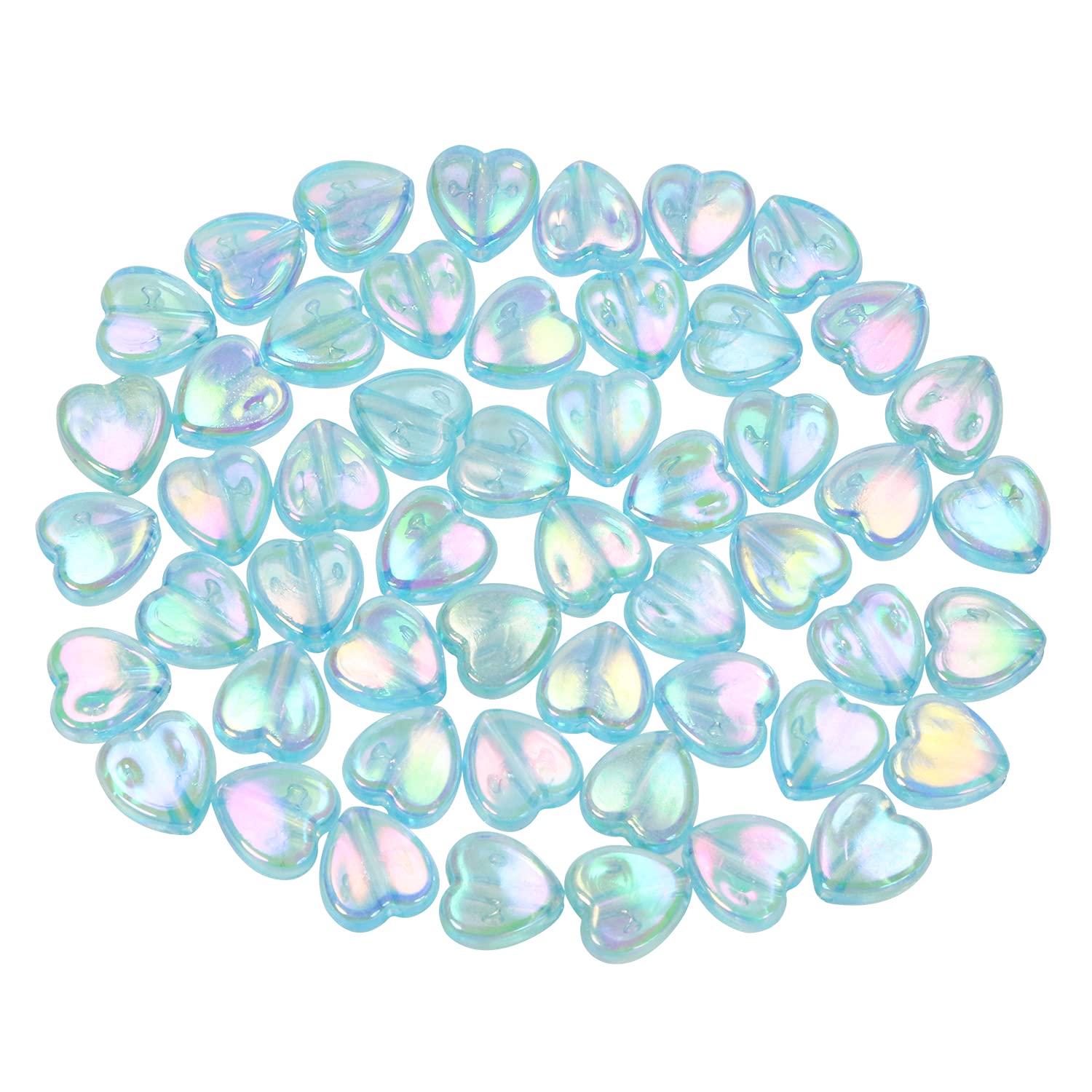 Tupalizy 100PCS Mini Acrylic Heart Beads 9mm AB Color Heart Charms for Jewelry Making Bracelets...