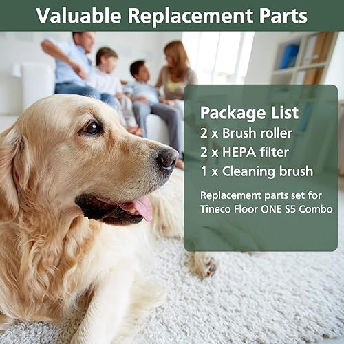 Miniatura 7 de 【Solo combo S5】Piezas de repuesto de rodillos de cepillo para aspiradora inalámbrica en seco y húmedo Floor ONE S5, paquete de 2 rodillos de cepillo