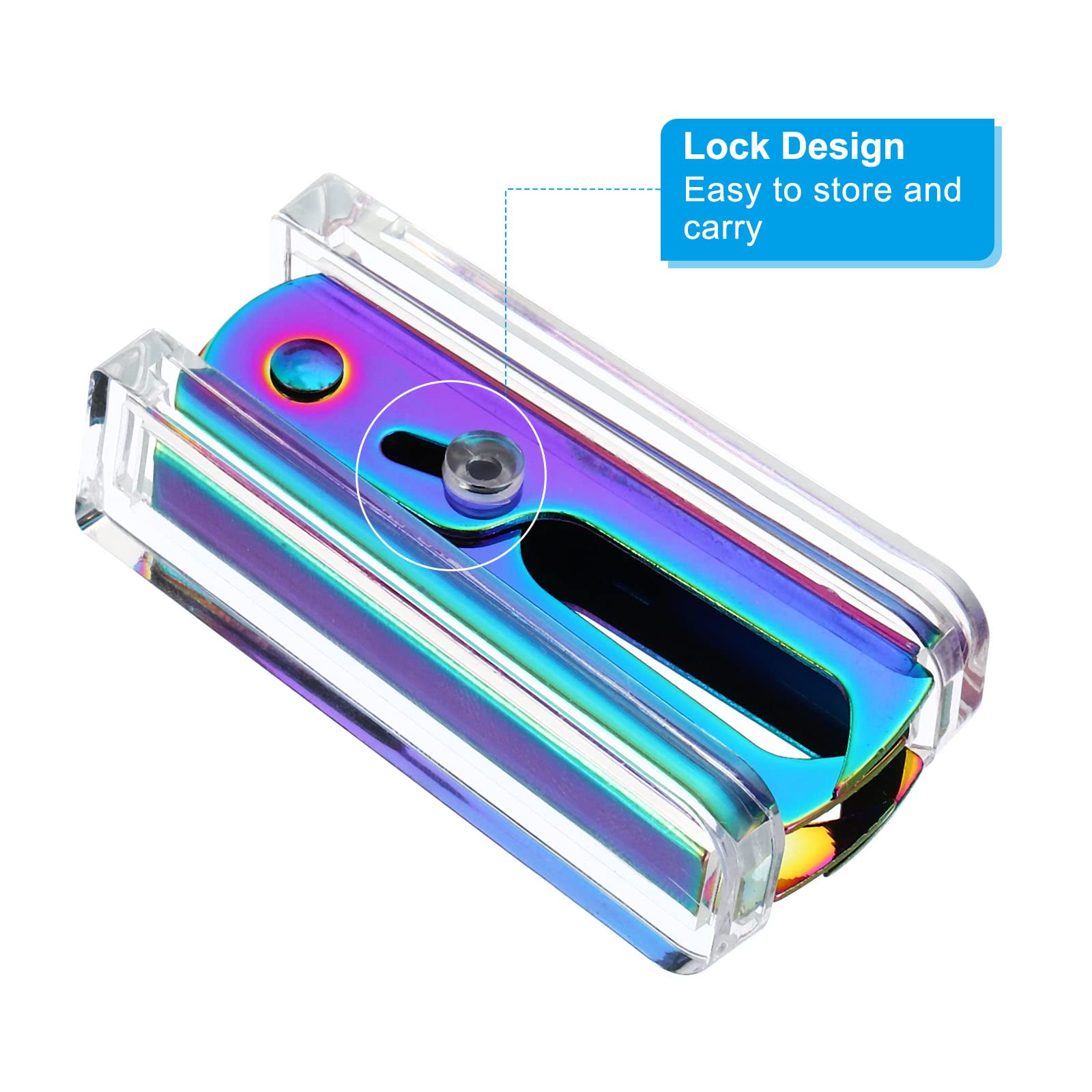 PATIKIL Acrylique Agrafe Extracteur, Portable Verrouillable Mâchoire Style Agrafe Extracteur Enlèver Outil Avec Plastique Boîte Pour Maison Bureau