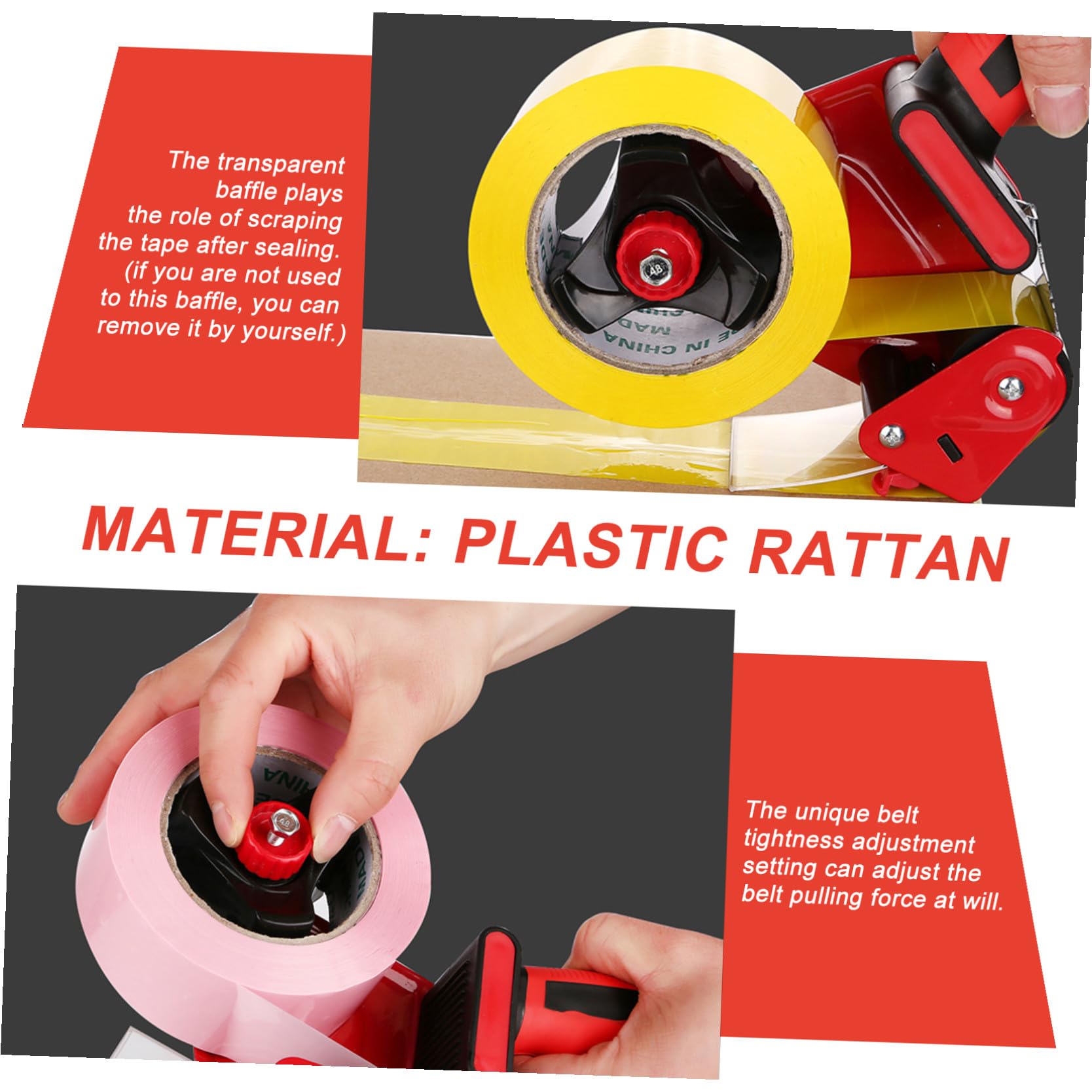 2 Stck. Ergonomischer Metall Verpackungskarton Klebebandabroller Praktischer Robuster Klebebandspender für Effizientes Schneiden und Einfaches Verpacken im Lagergebrauch