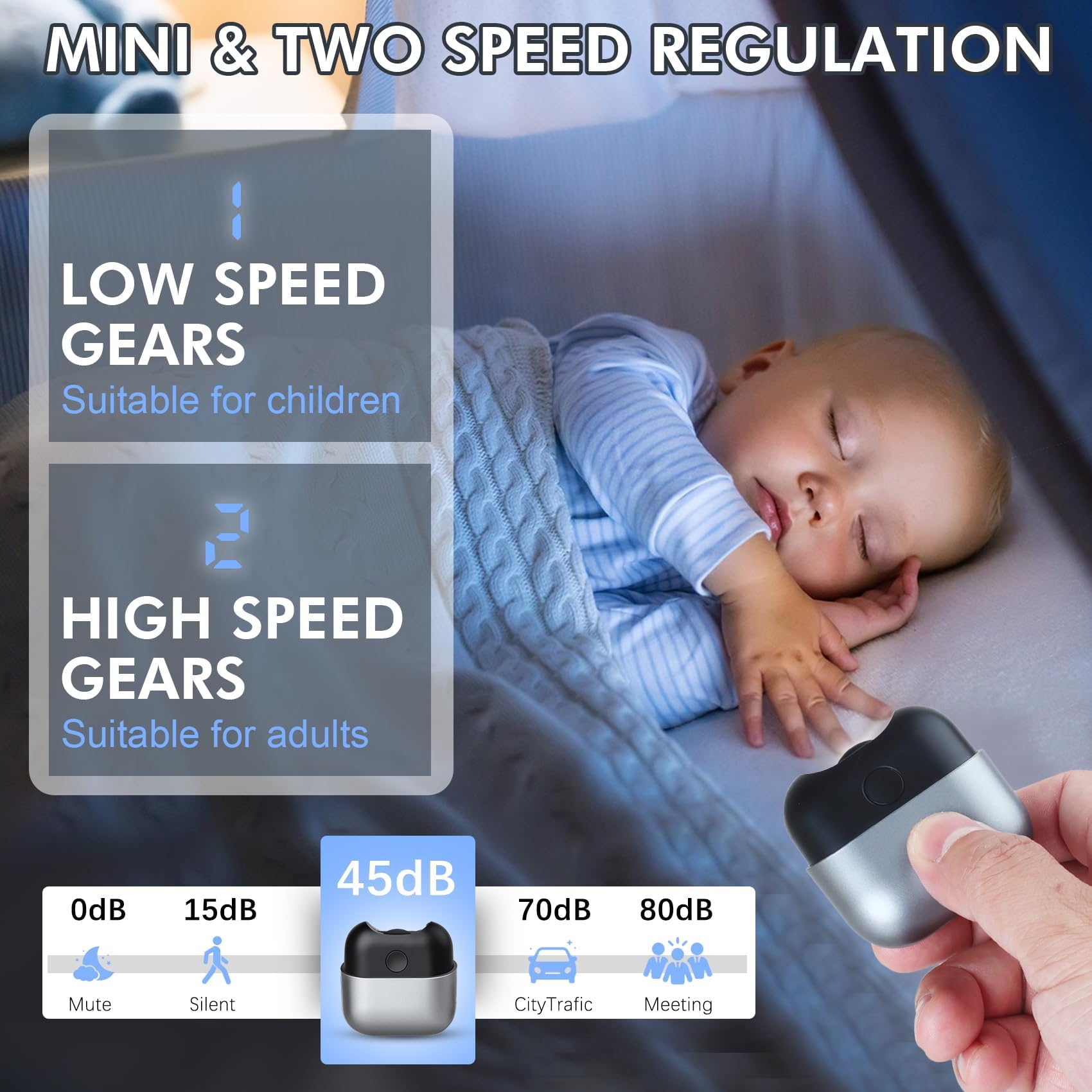 Coupe-ongles électrique à 2 vitesses pour personnes âgées et bébés - Tondeuse automatique rechargeable avec lumière LED, sans danger pour les ongles épais et fragiles, comprend un récupérateur