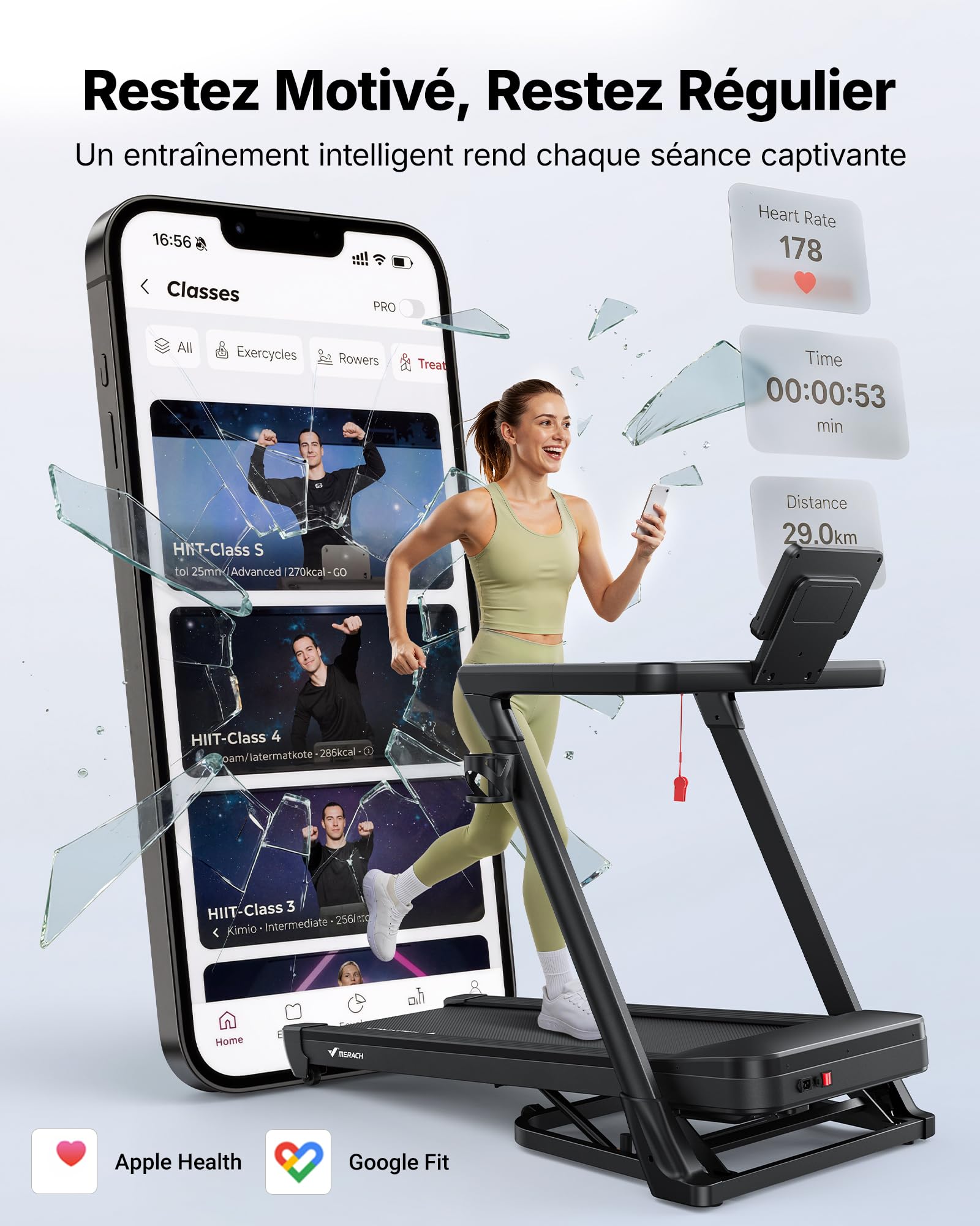 MERACH T31 Tapis de Course Pliable avec Inclinaison Auto de 18% pour Maison | Tapis Roulant 46X140cm,Walking pad 1-14km/h,Tapis de Marche avec Moteur Silencieux 3.5CV,Charge Max 159kg,Télécommande et APP