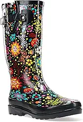 Bota de chuva alta à prova d'água estampada