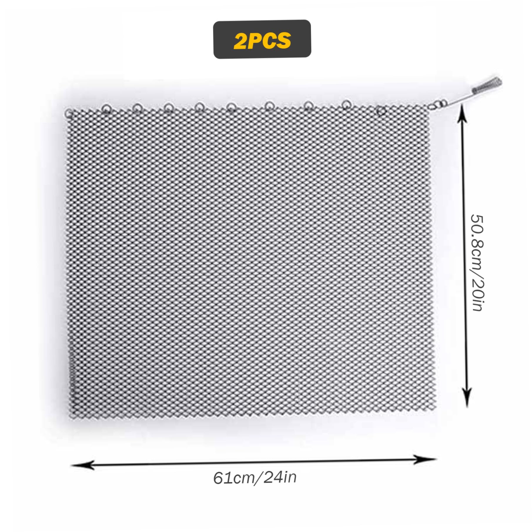 Schermo del caminetto con i tiri 1 coppia Spark Guard Fireplace Mesh Screen Curtain Rust Heat Resistant Home Fireplace Guard, 24x20 pollici
