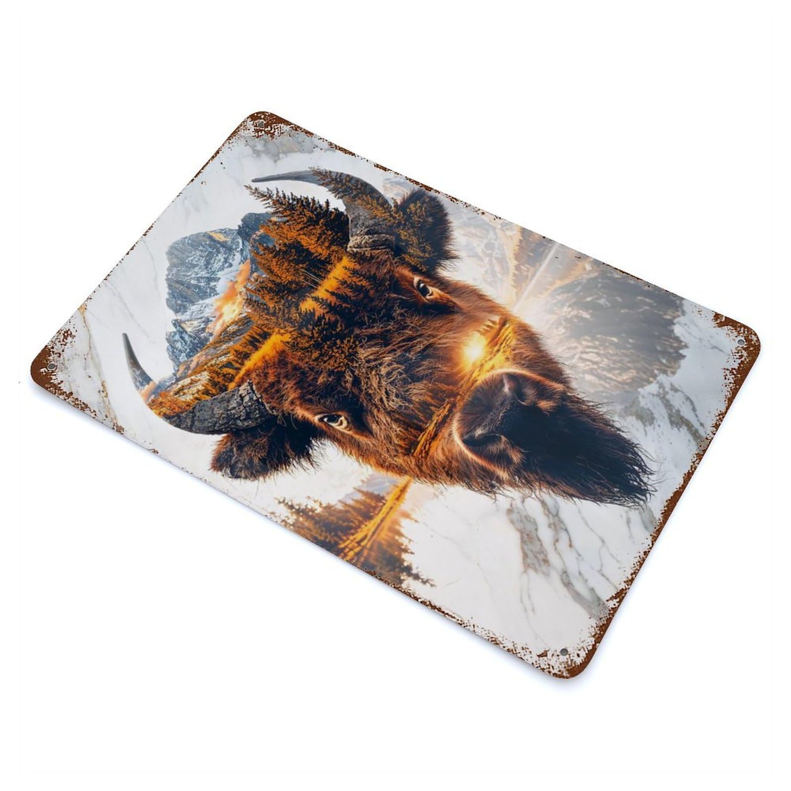 Vintage Rust Metal Sign Wild Spirit of The Prairie 11.8"x7.9", Shabby Chic Decor for Cafe, Home Bar And Lounge Decor