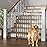 InnoTruth 29.5-49.75 Extra Wide Baby Gate for Stairs, 30 Tall Walk Through Dog Gate for Stairs & Doorways, Pressure-Mounted Safety Gate for Pets & Kids, Dual Lock & 2-Way Swing, Brown