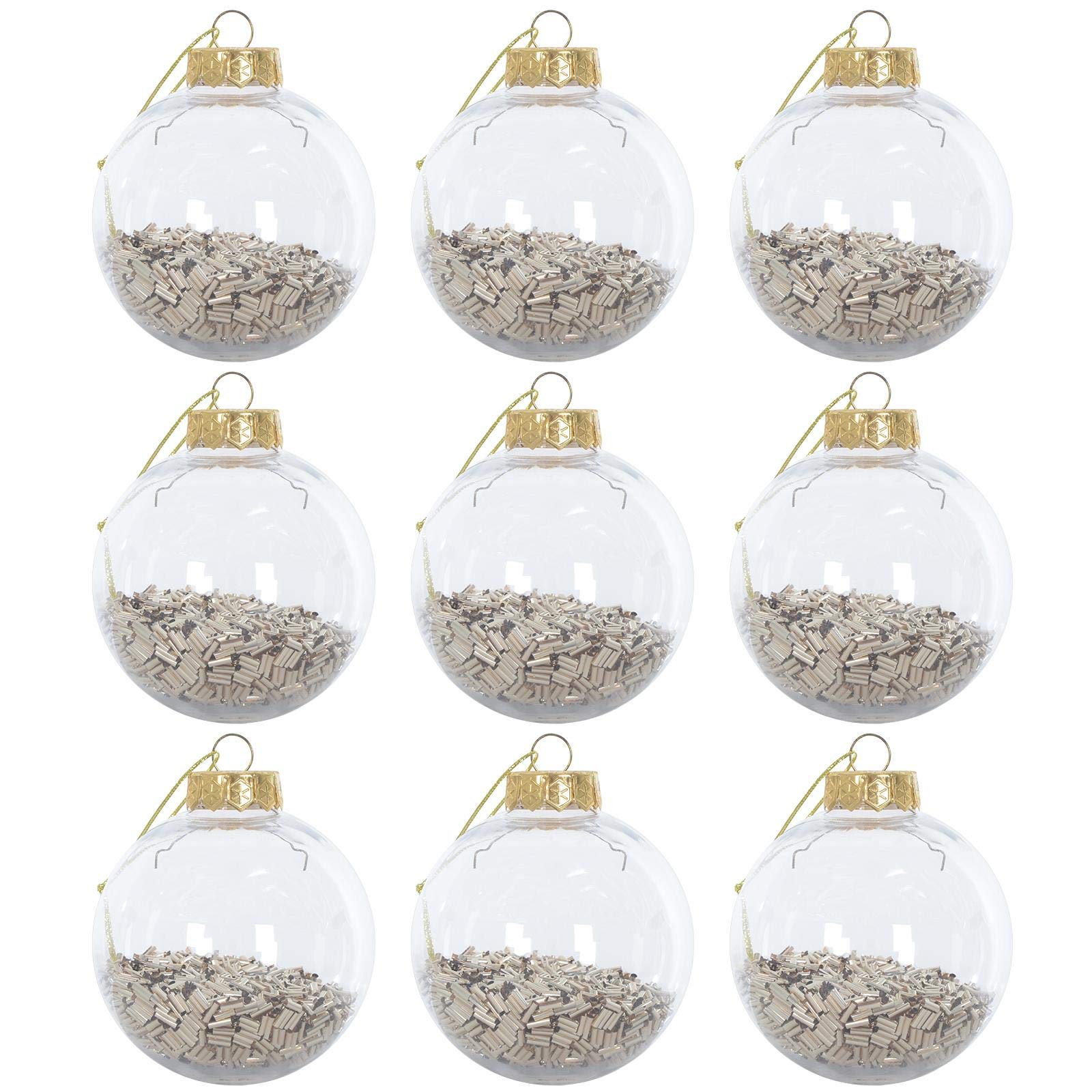Mr Crimbo Champagne 9 Pack Shaker Christmas Tree Baubles Xmas Decorations 8Cm