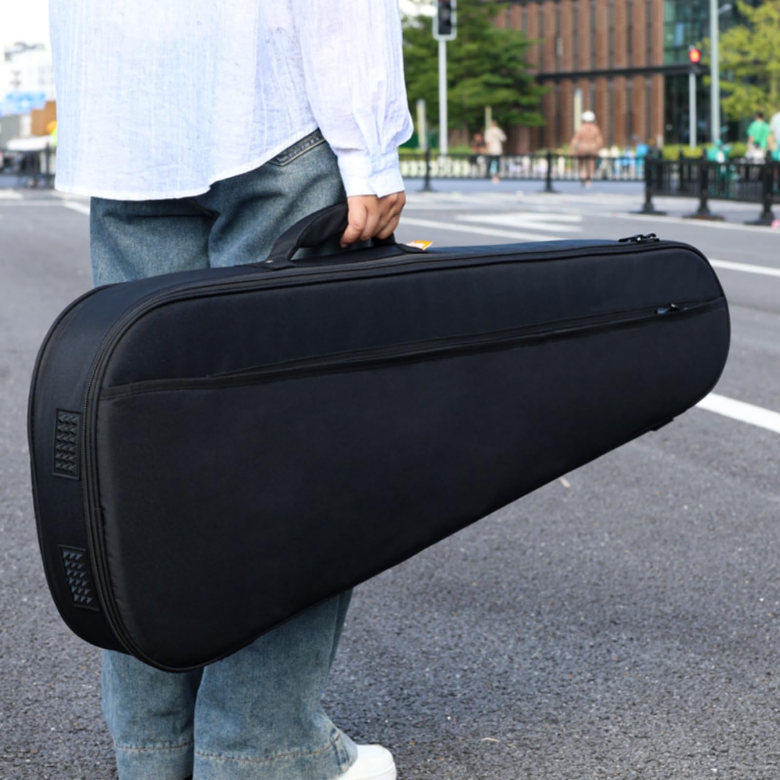Estuche Acolchado bajo Eléctrico Impermeable Funda bajo Eléctrico Asas Dobles, Array, Negro