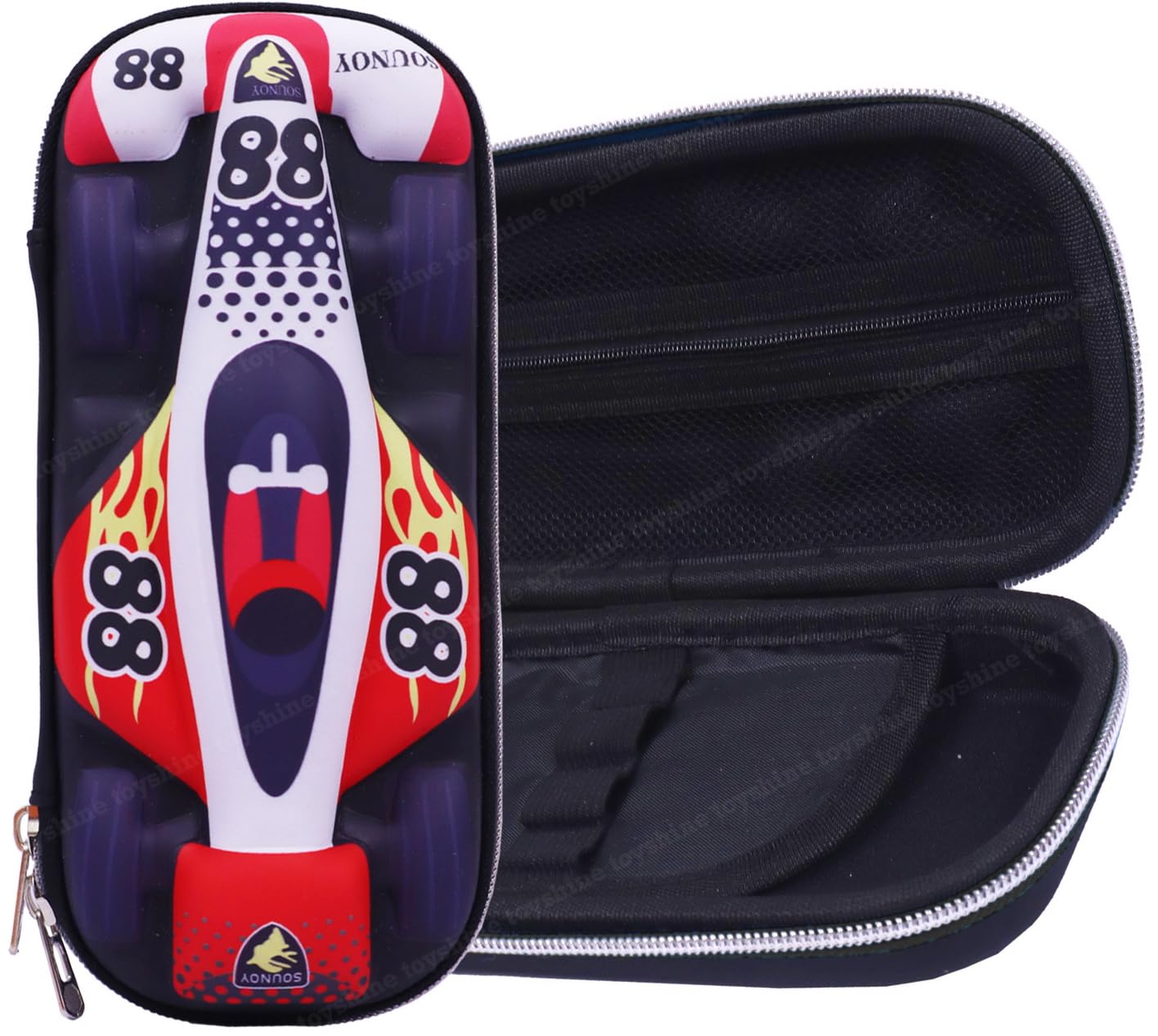 Toyshine Ethylene Vinyl Acetate (Eva) 88 Racer Hardtop Pencil Case With Compartments, Kids Large Capacity School Supply Organizer Students Stationery Box, Girls Boys Pen Pouch (Red) (B0CBF5H8FY) Amazon Price History, Amazon Price Tracker