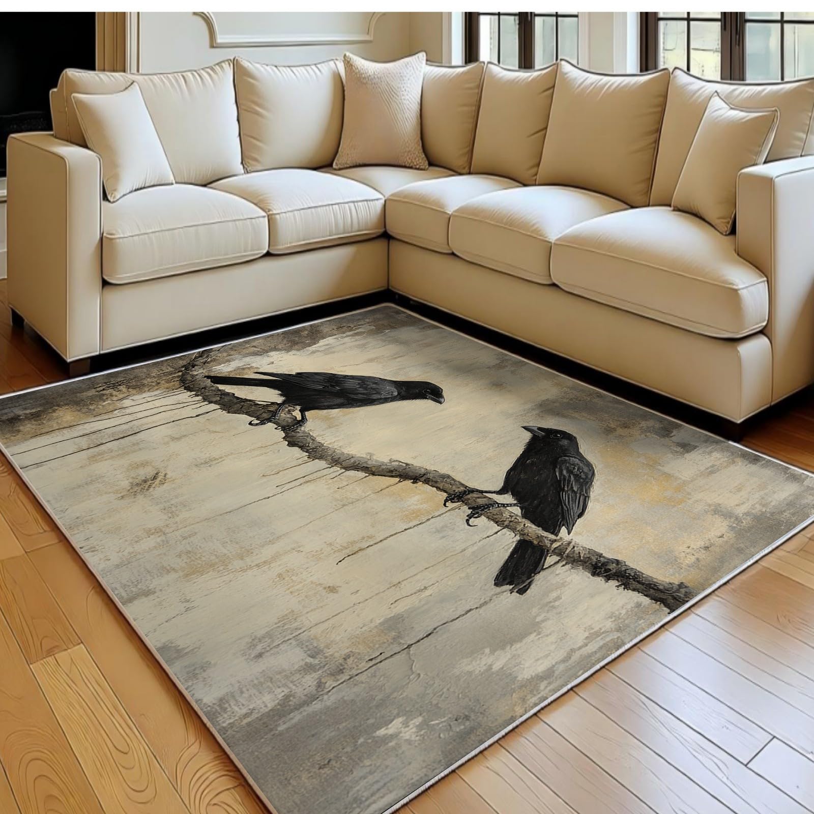 Tapis de salon moderne antidérapant à poil court doux pour chambre