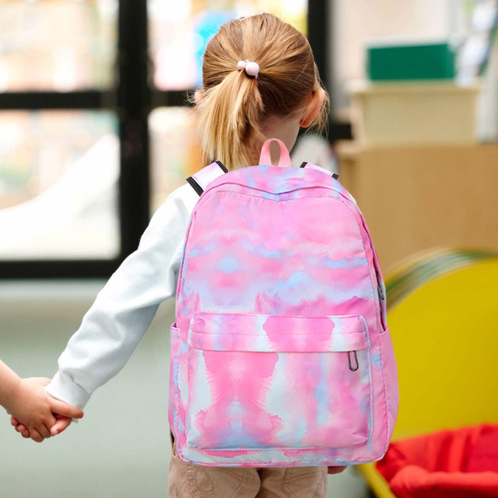 Kimwadalh Zainetti per Bambina Colorato Zaino Scolastico Elementari Zaino Ragazza Leggero Rainbow Backpack Zaino Scuola Set con Borsa da Pranzo + Astuccio,Zaino per la Scuola, Viaggio