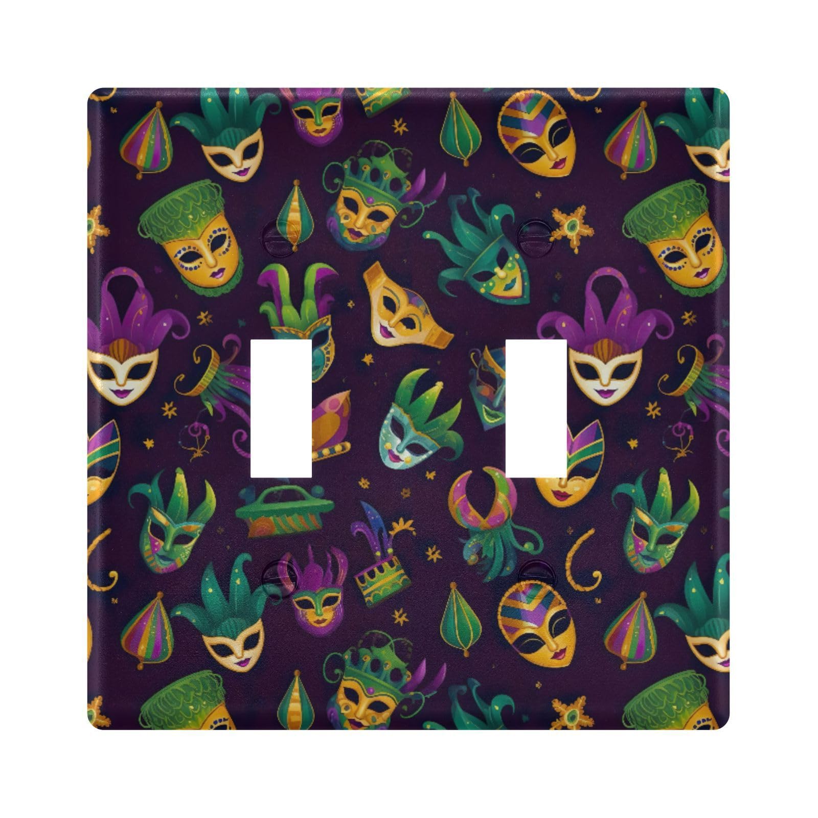 UMIRIKO Mardi Gras Mask Light Switch Cover Plate Covers Decorative Double Toggle Home Decor 202a8573