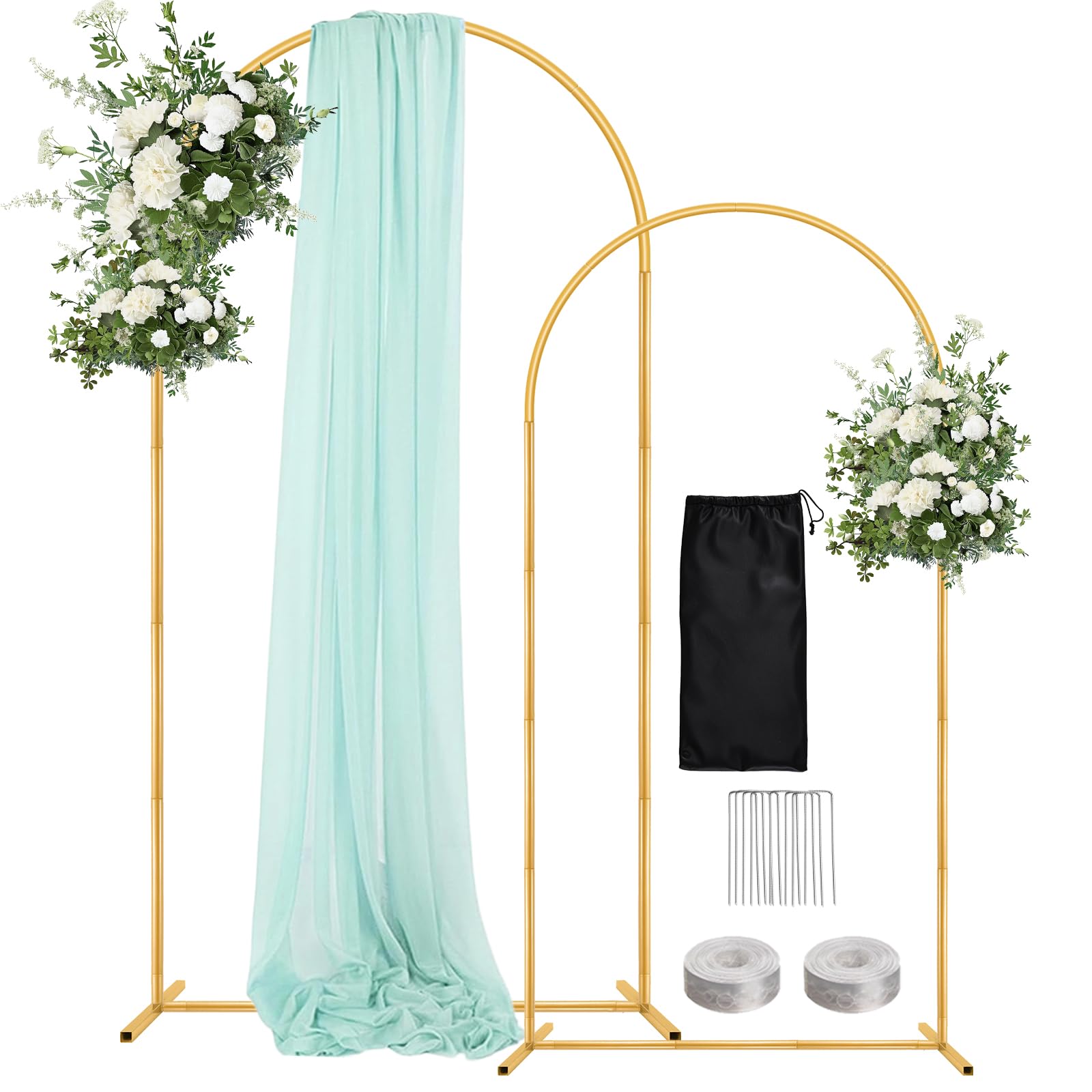 Arche de mariage stable en métal doré lot de 2 supports WellSign