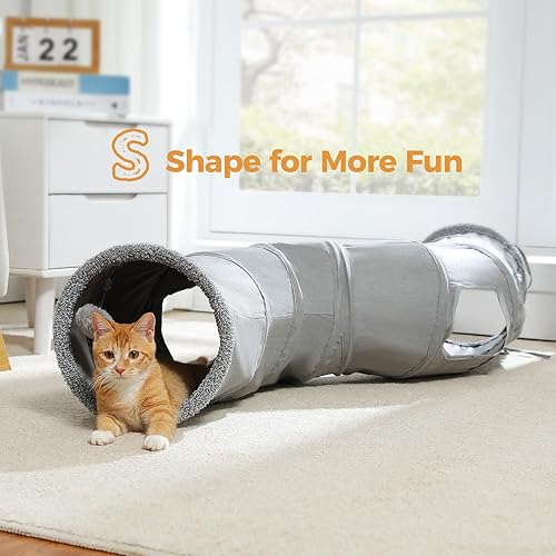 Miniatura 6 de PAWZ Road Tubo de juego plegable en forma de S para gatos de 10.5 pulgadas de diámetro