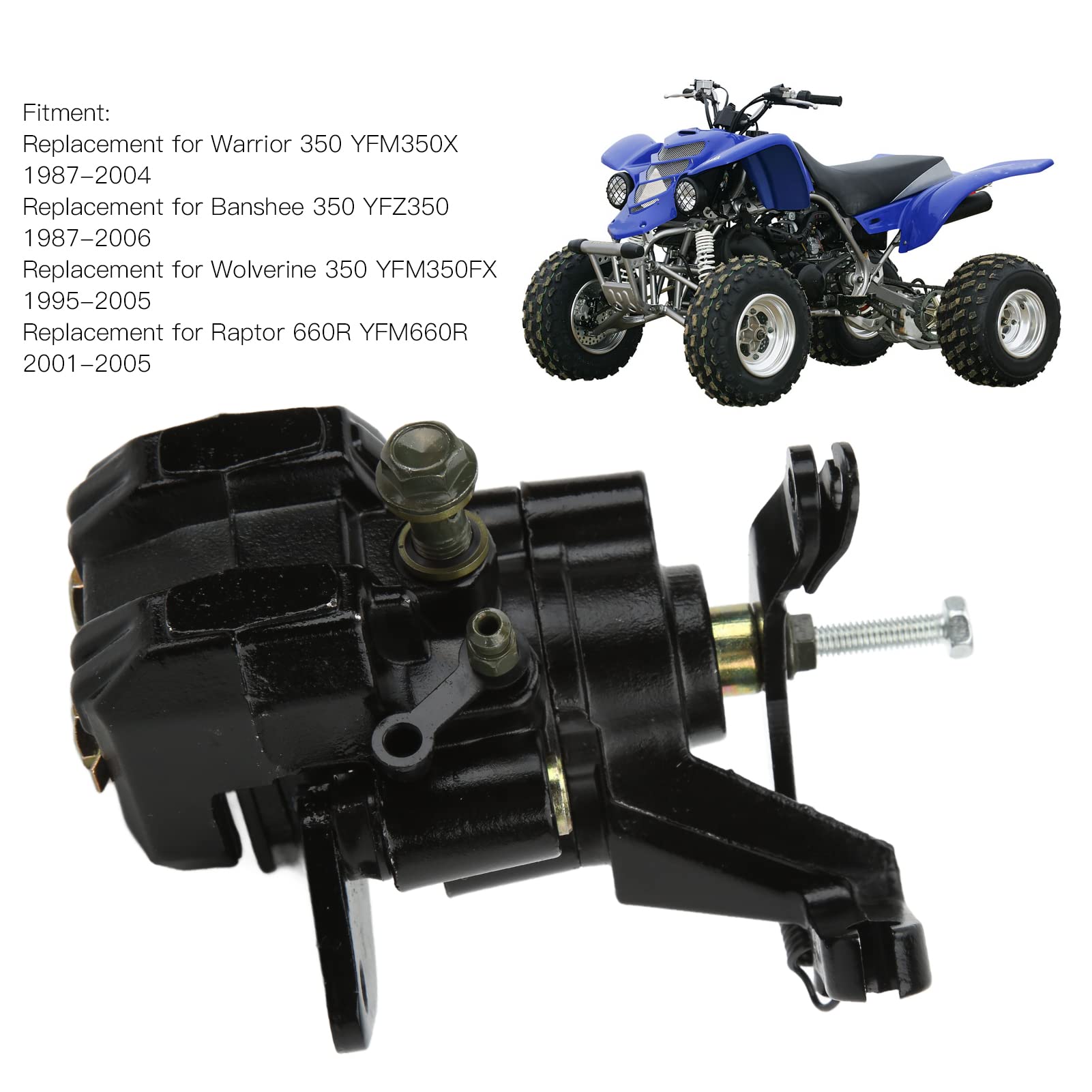 Pinza de Freno Trasero ATV, Repuesto de Montaje de Pinza de Freno Trasero de Aleación de Aluminio para Motocicleta para Warrior 350 YFM350X 1987-2004 Pinzas de freno Sistemas de frenado