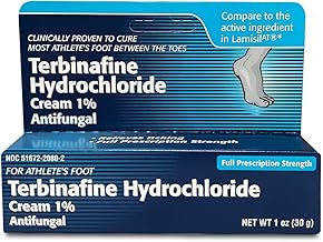 Terbinafine Hydrochloride antifungal Cream 1% - Athletes Foot Cream Extra Strength, relieves itching & Burning, Cures Most Athlete's Foot, Jock Itch & Ringworm 1 oz